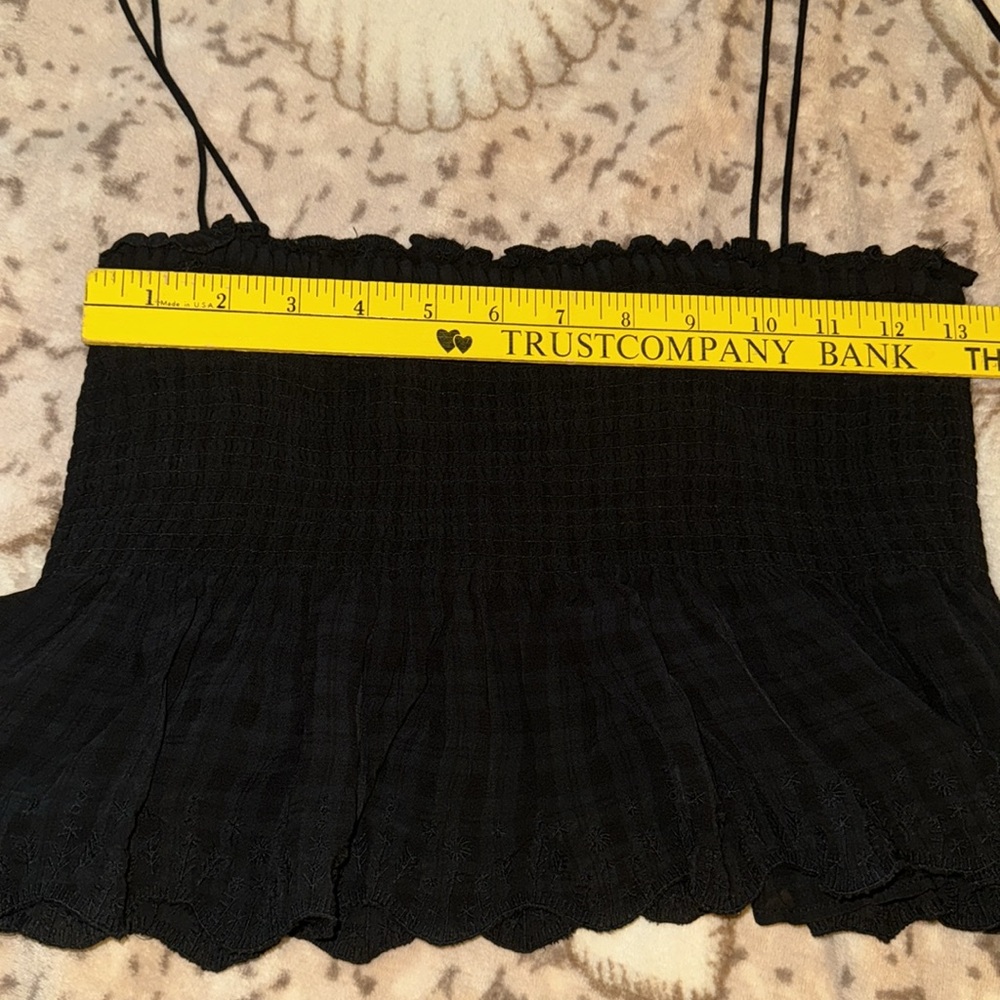 Wilfred Small viscose black tube top adjustable straps ruffled bottom - Picture 5 of 9